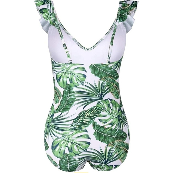 NEW Hilor V-Neck Ruffled Monokini Swimsuit - Picture 4 of 16
